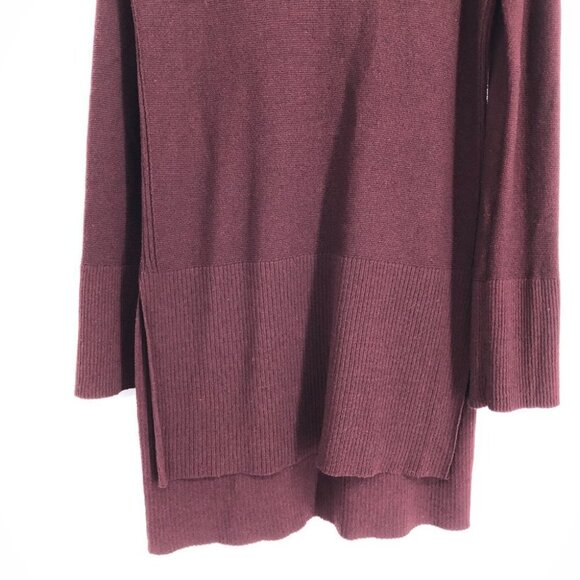 Free People Burgundy Criss Cross Neckline Rayon Blend Tunic Sweater size M - Picture 6 of 16